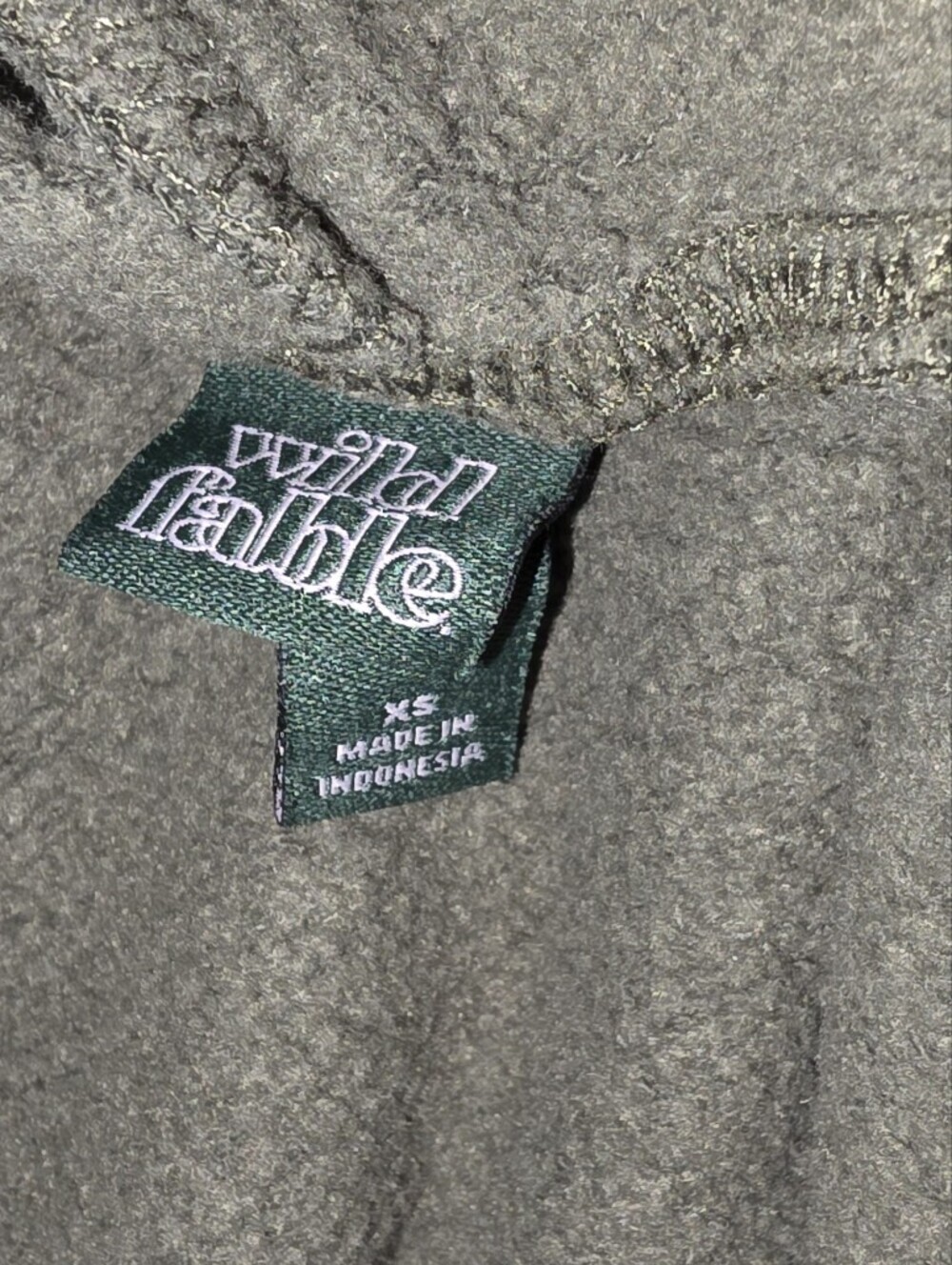 wild fable Olive Green Cropped Hoodie with White Drawstrings - Picture 3 of 5